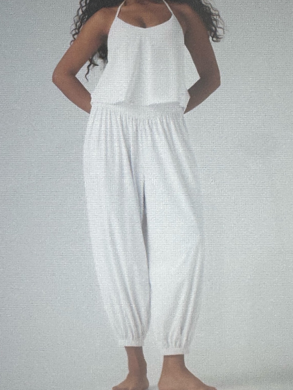 HALARA SOFTLY ZERO  AIRY HALTER  SLEEVELESS   COOL TOUCH YOGA OVERALLS.